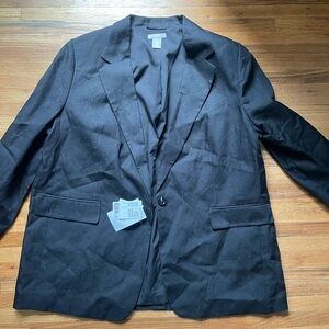 NWT Linen blend H&M Blazer! Color: Black, Size: XL